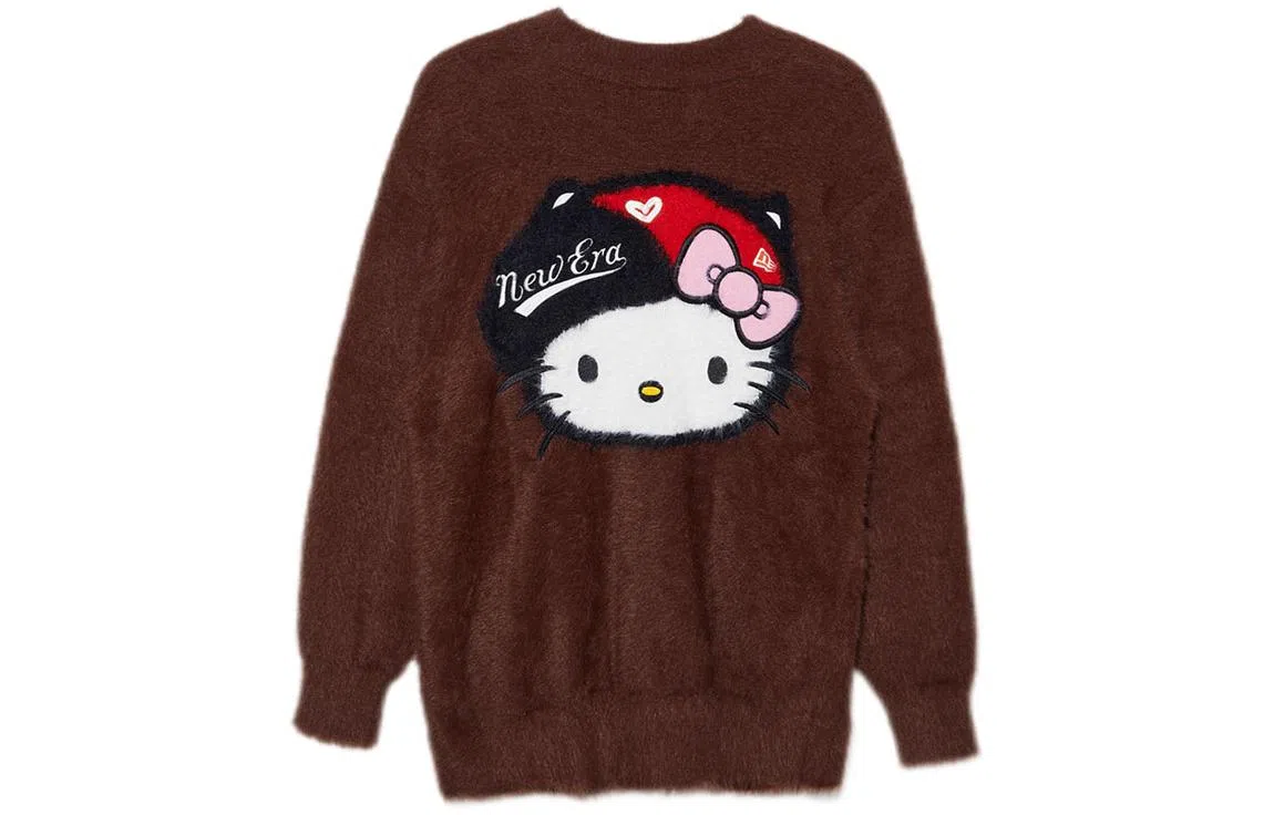 New Era x Hello Kitty V-Neck Cardigan Brown