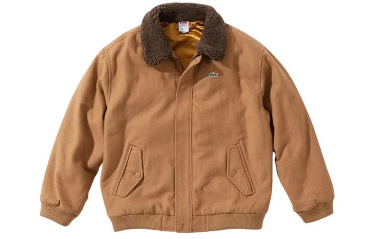 Supreme x LACOSTE FW19 Bomber Jacket Light Brown