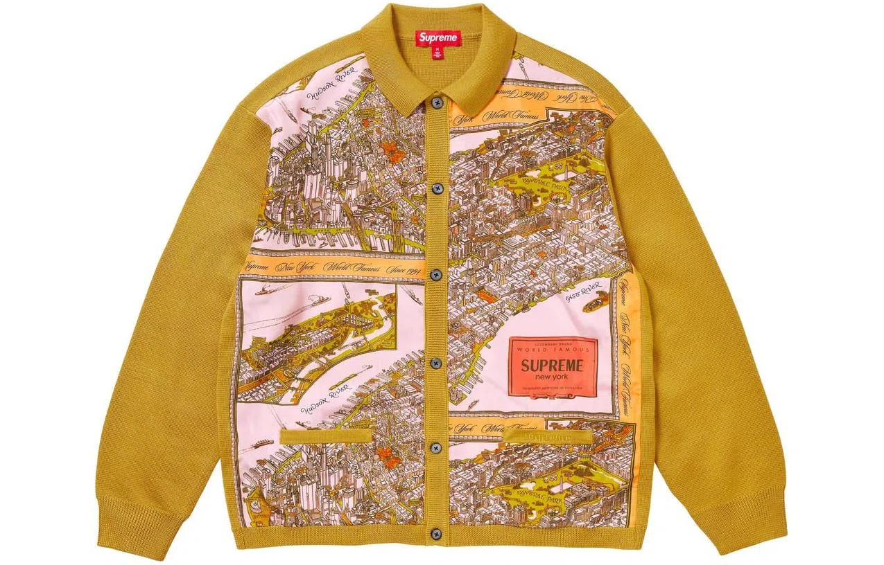 Supreme Silk Map Cardigan