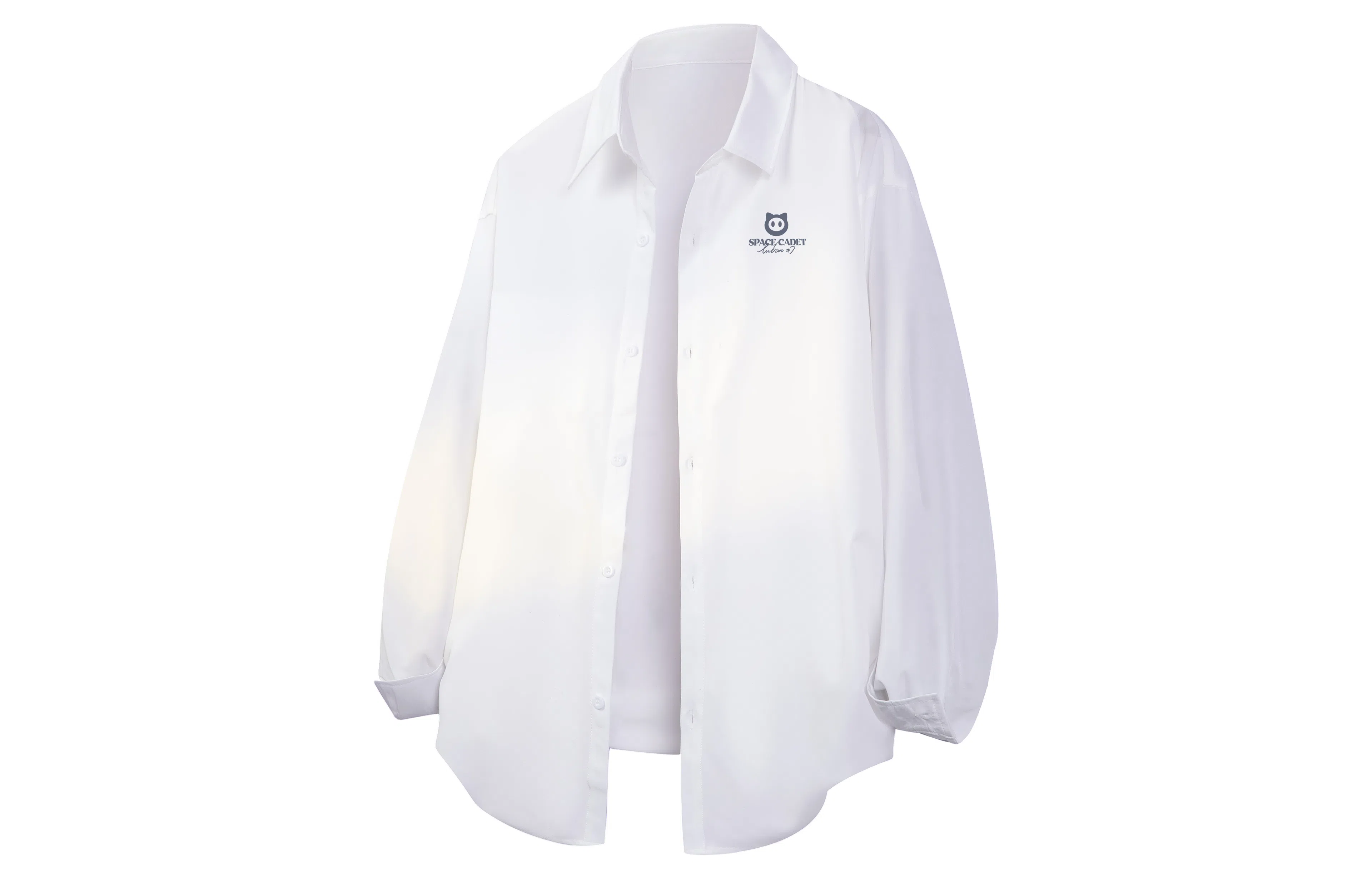 王者荣耀 鲁班七号星空梦想款 美式复古字母宽松落肩休闲纯色基础百搭小衫外套痞帅舒适透气高级感简约休闲翻领长袖衬衫 男女同款