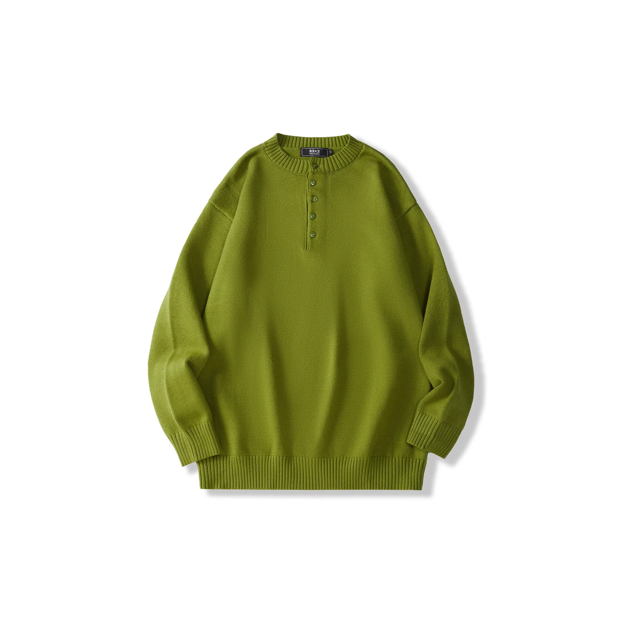 我是大卫 文艺风日系慵懒风糖果色宽松单排扣针织衫 男女同款