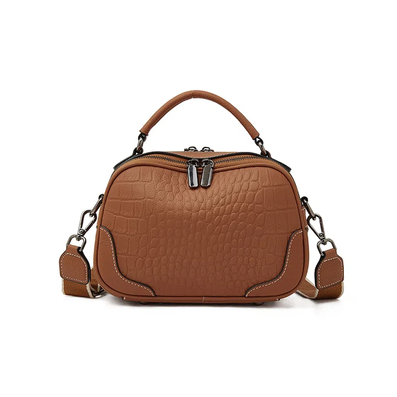 老人头 法式时尚百搭小众 牛皮拼合成革 手提包 女款 多色