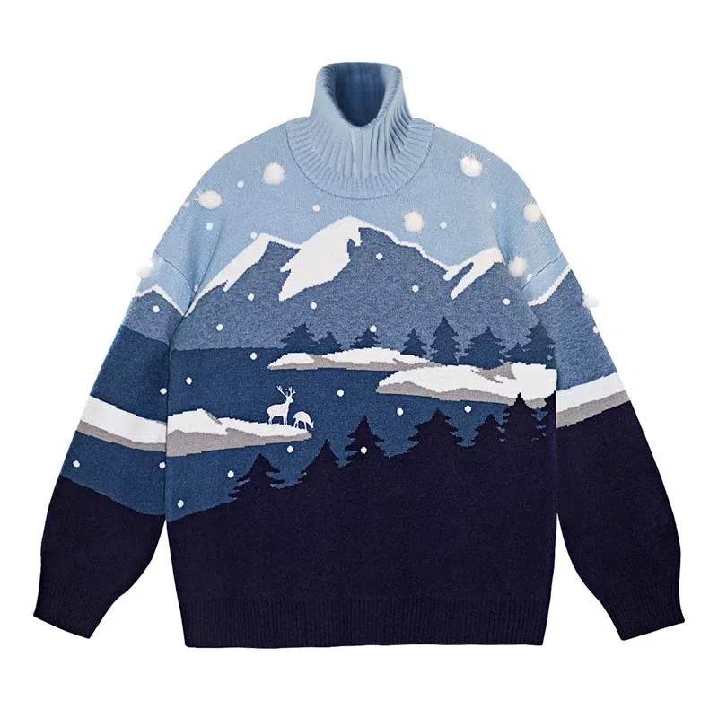 VALLEYOUTH Snow Mountain Jacquard Sweater
