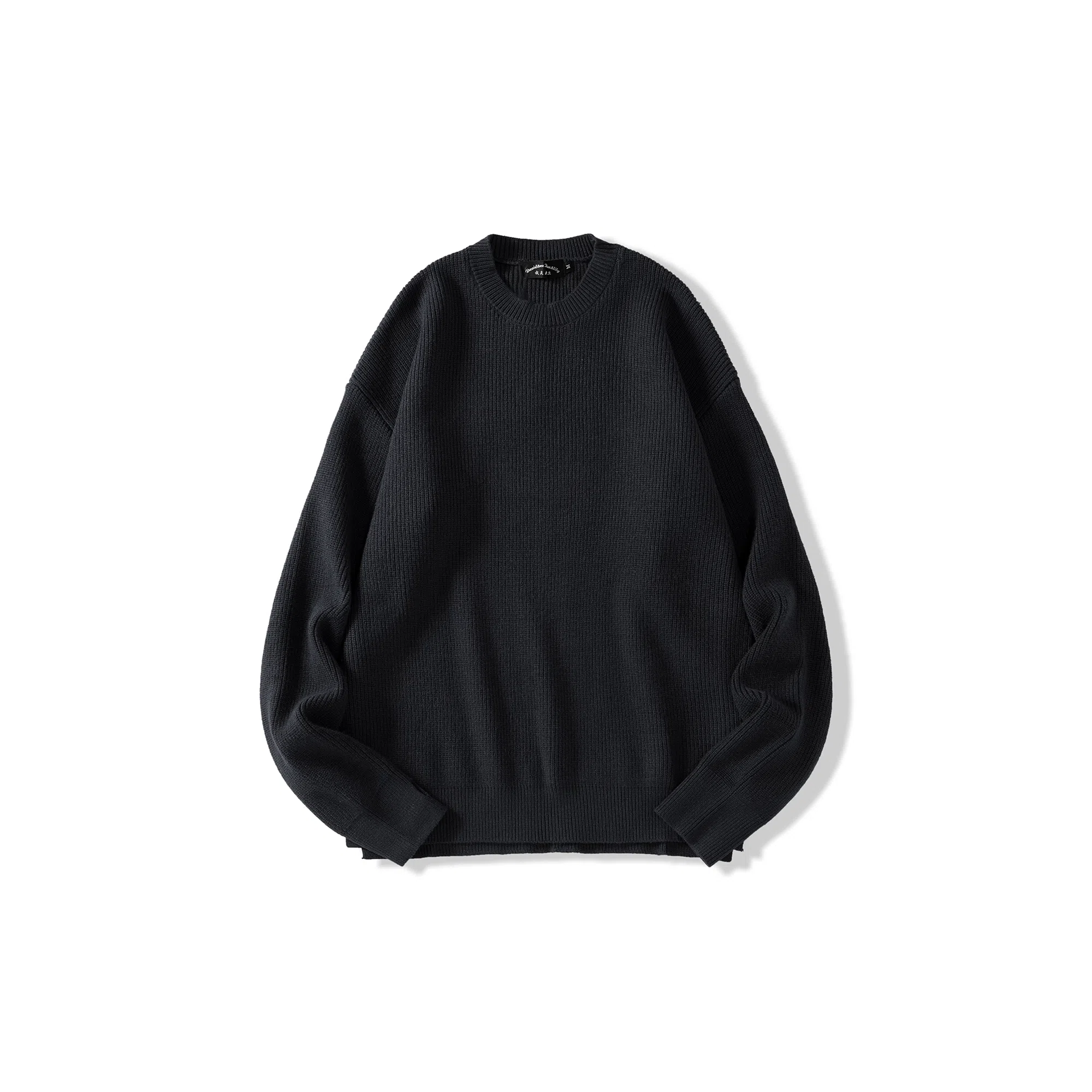 我是大卫 韩版基础款纯色休闲潮牌百搭圆领套头针织衫 男女同款