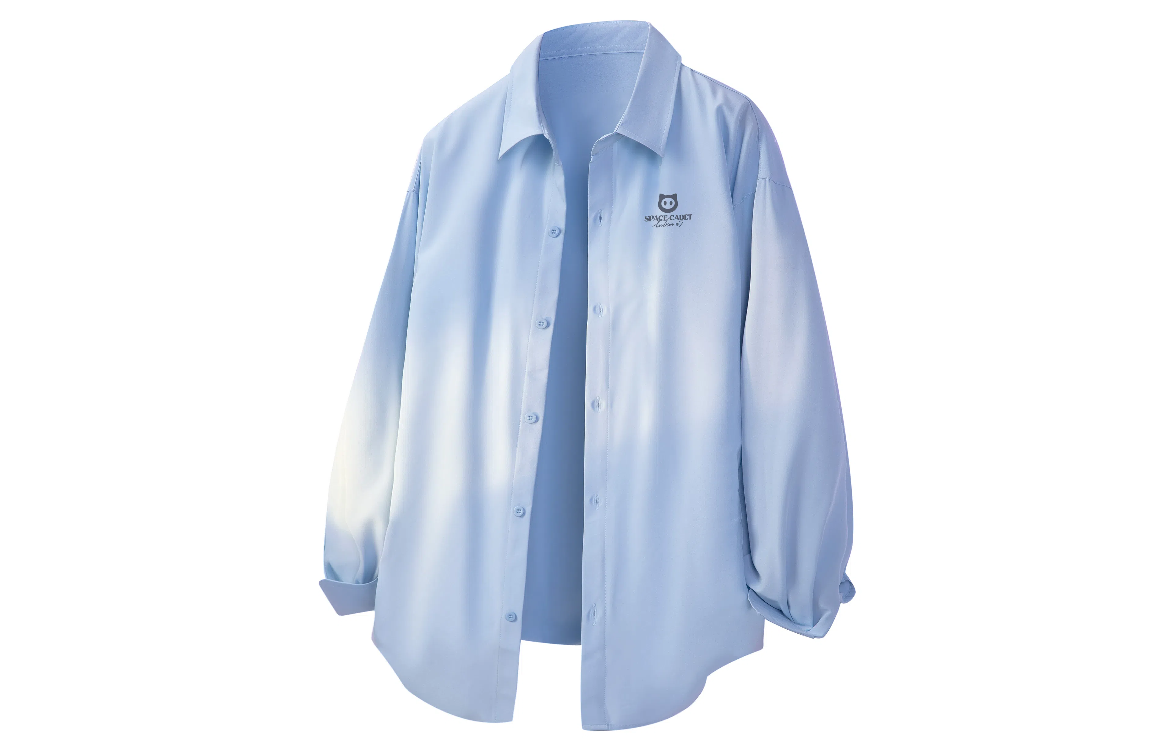 王者荣耀 鲁班七号星空梦想款 美式复古字母宽松落肩休闲纯色基础百搭小衫外套痞帅舒适透气高级感简约休闲翻领长袖衬衫 男女同款