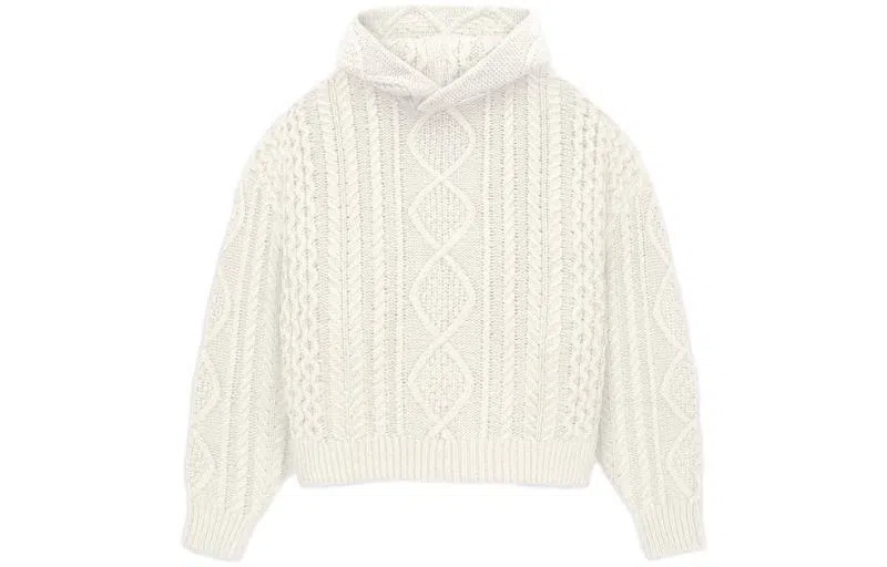 Fear of God Essentials Cable Knit Hoodie Cloud Dancer