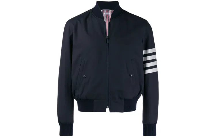 THOM BROWNE Stripe Detail Bomber Jacket