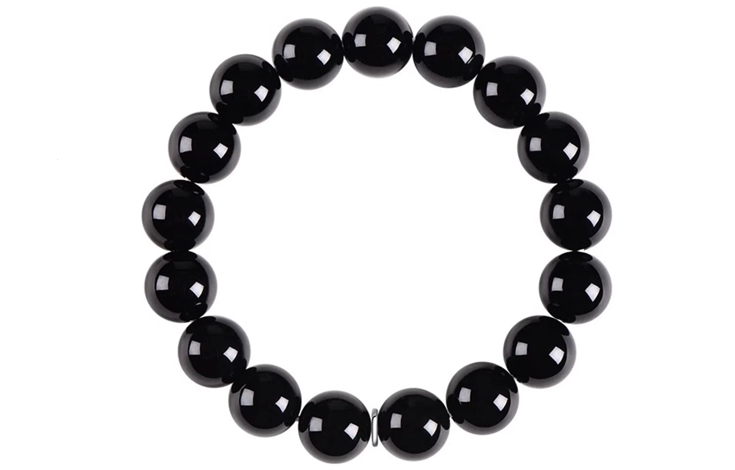 石头记 国朝复古新中式招财 时尚简约黑色百搭 转运珠时来运转 黑曜石 玉石手串 男女同款情侣款