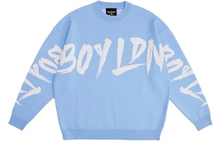 Boy London FW22 Eagle Logo Knit Sweater Blue
