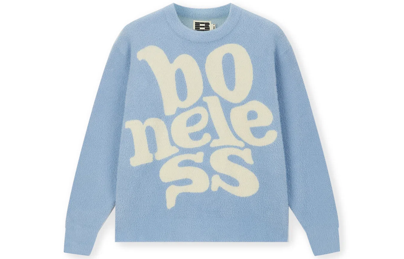 BONELESS Large Logo Jacquard Knit Sweater