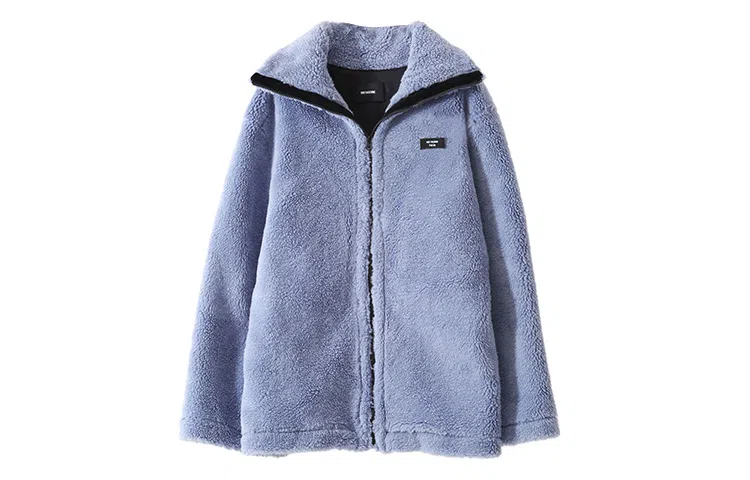 WE11DONE Blue Faux Fur Jacket