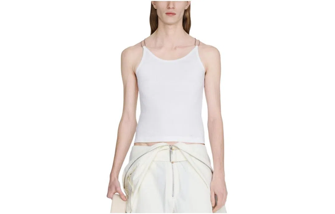 DION LEE SS24 WIRE STRAP TANK IVORY