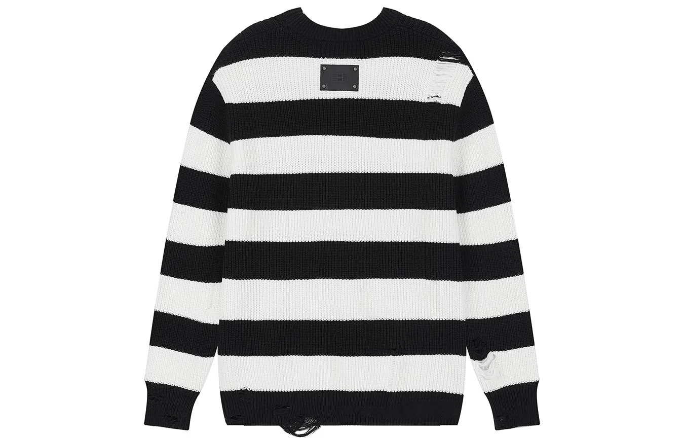 BONELESS Distressed Colorblock Sweater