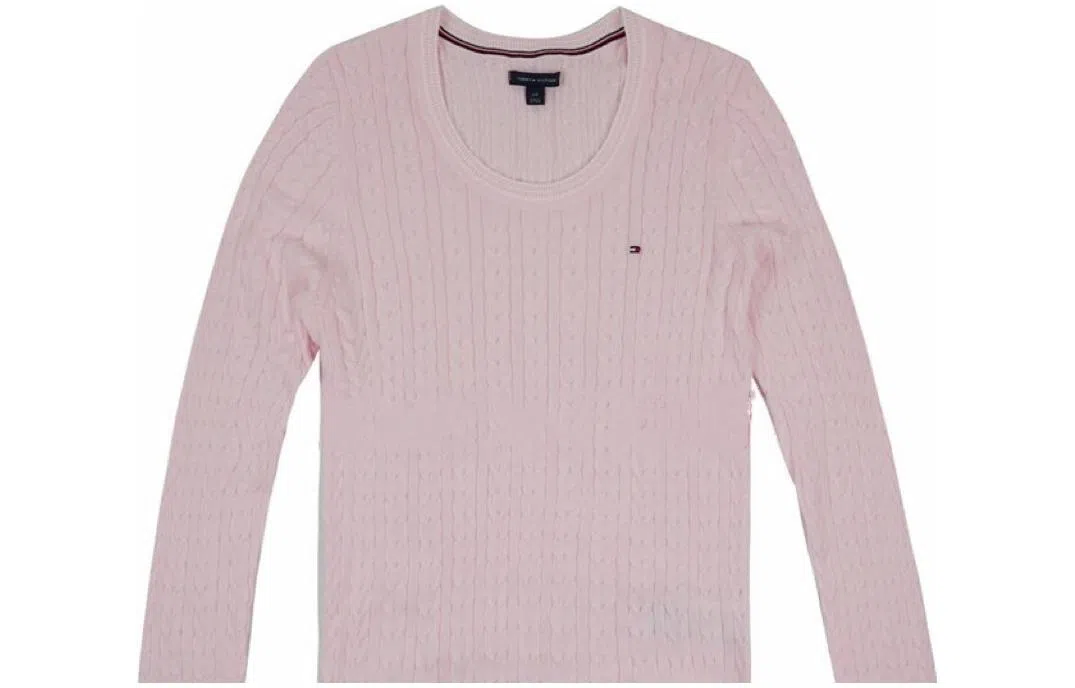 Tommy Hilfiger Striped Crewneck Sweater Pink