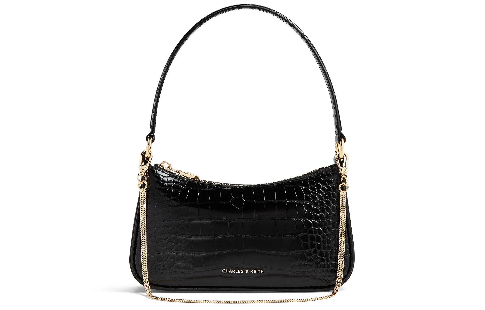 Charles & Keith Cream Croco