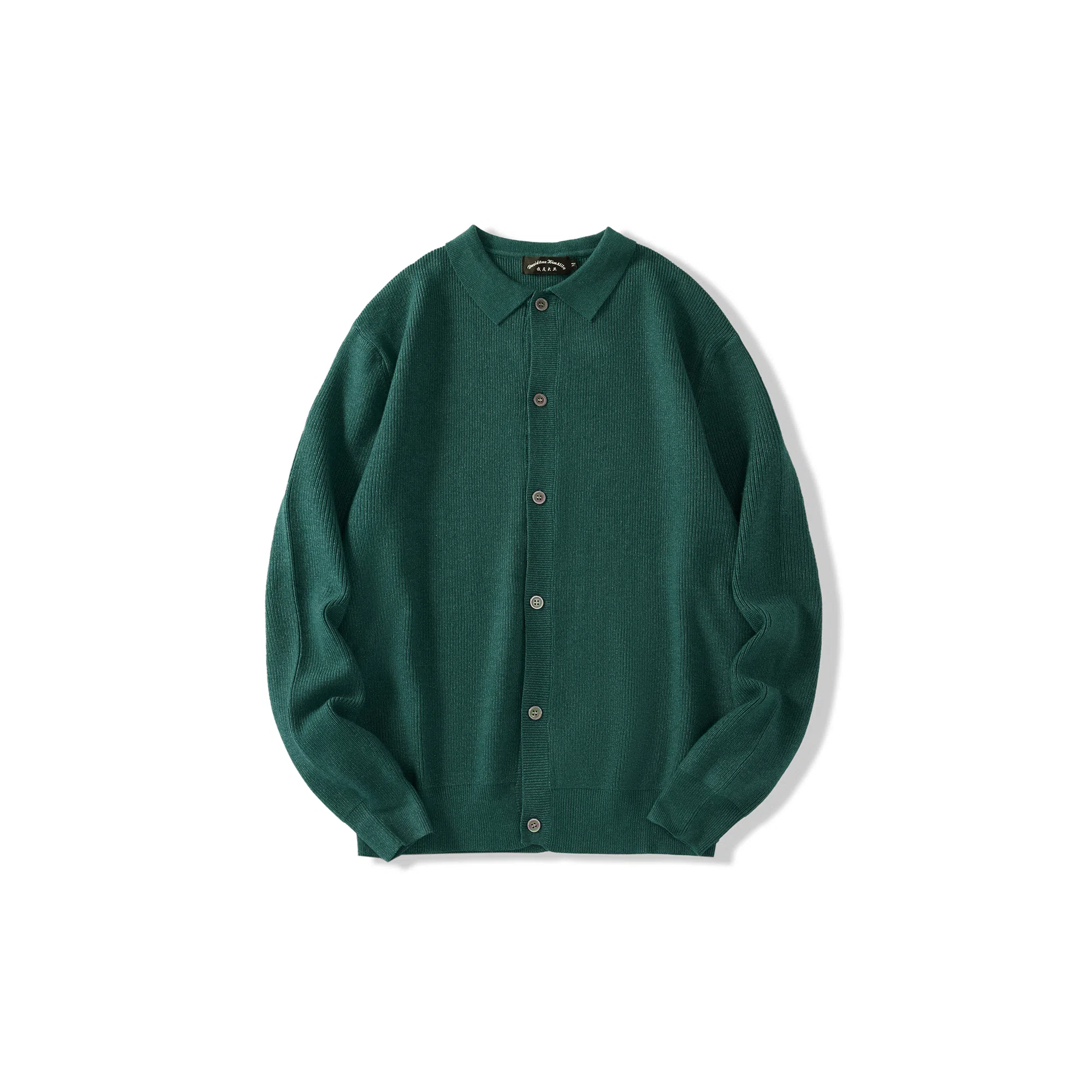 我是大卫 韩版单排扣慵懒风个性开衫纯色针织衫 男女同款