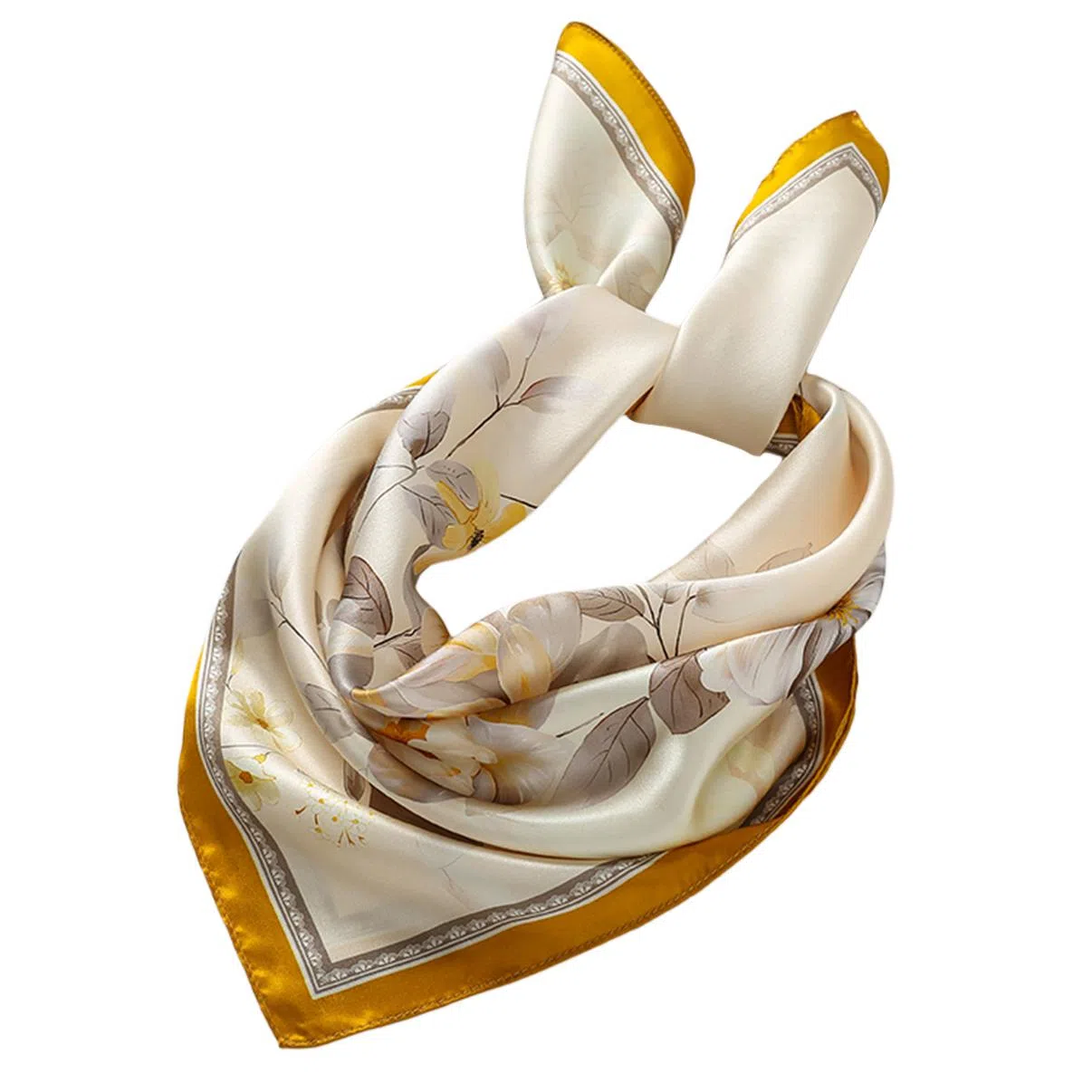 红豆 真丝时尚小方巾 经典设计简约大方 桑蚕丝 丝巾 女款