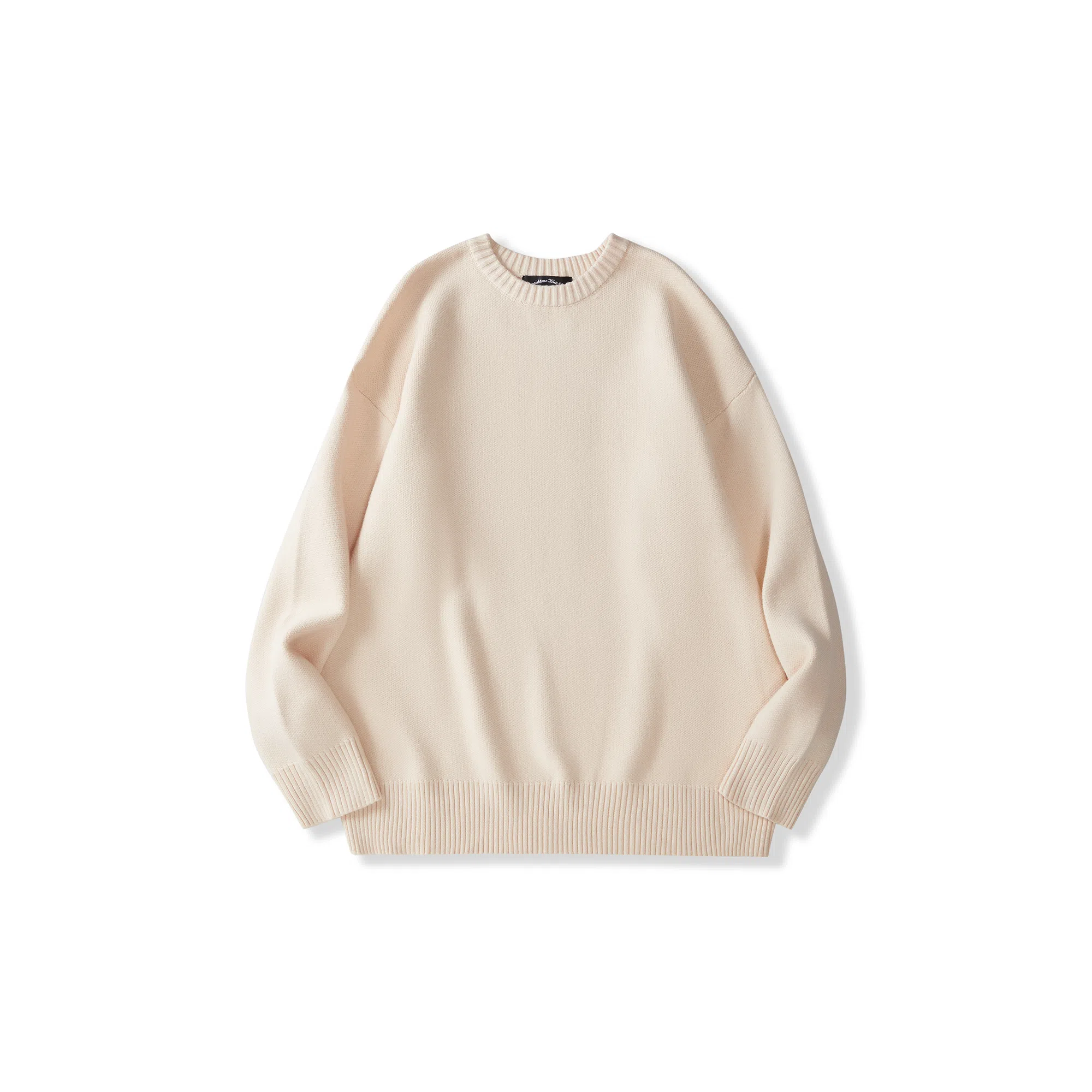 我是大卫 文艺风简约基础款纯色宽松慵懒感休闲针织衫 男女同款