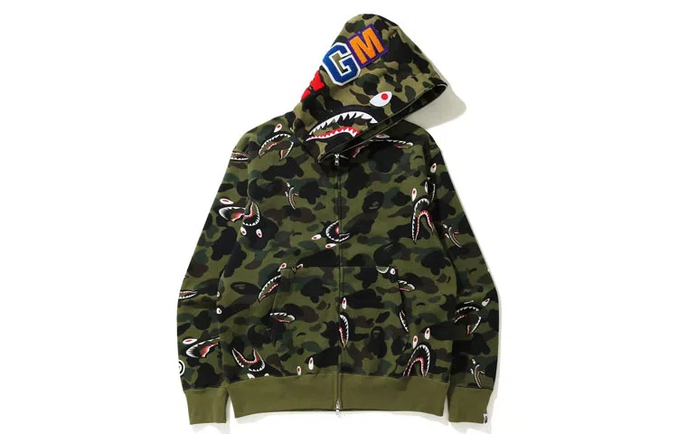 A BATHING APE Shark Camo Full Zip Hoodie
