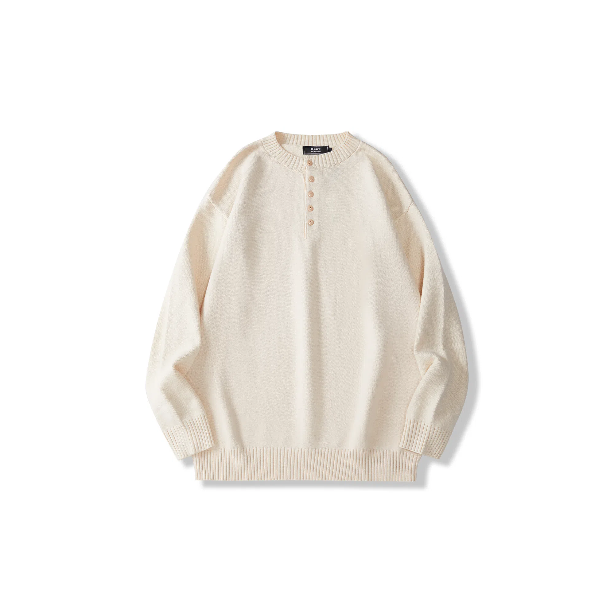 我是大卫 文艺风日系慵懒风糖果色宽松单排扣针织衫 男女同款