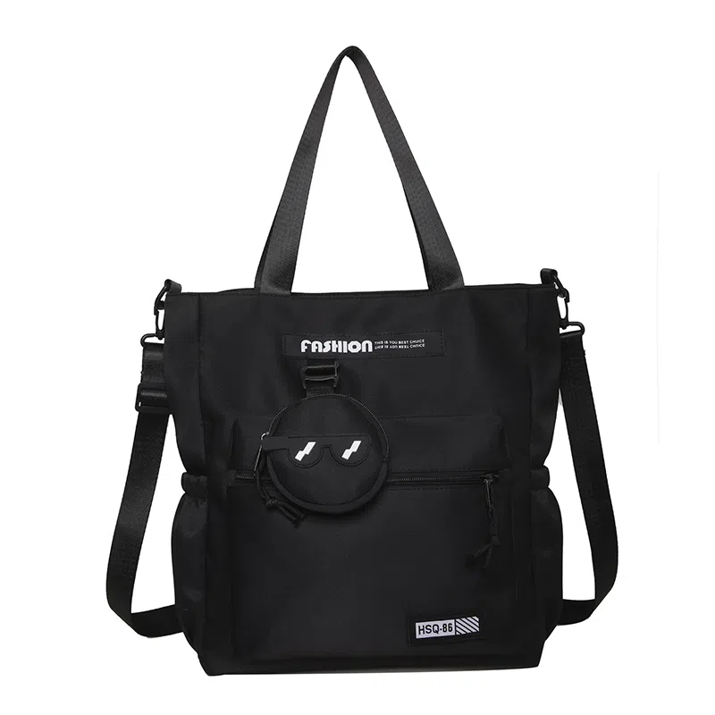 普乐威 高颜值书袋学生时尚百搭 尼龙 单肩斜挎包 男女同款情侣款 白色/黑色/灰色/卡其色