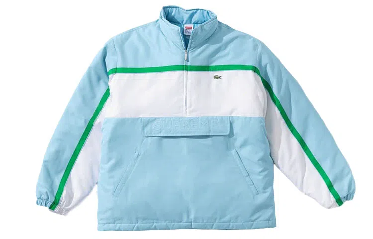 Supreme x LACOSTE Puffy Half Zip Pullover Light Blue
