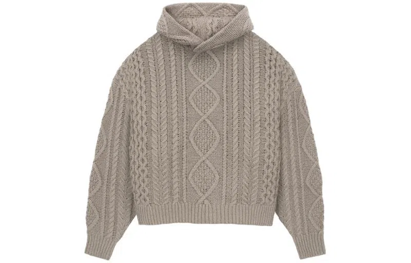 Fear of God Essentials Cable Knit Hoodie Core Heather
