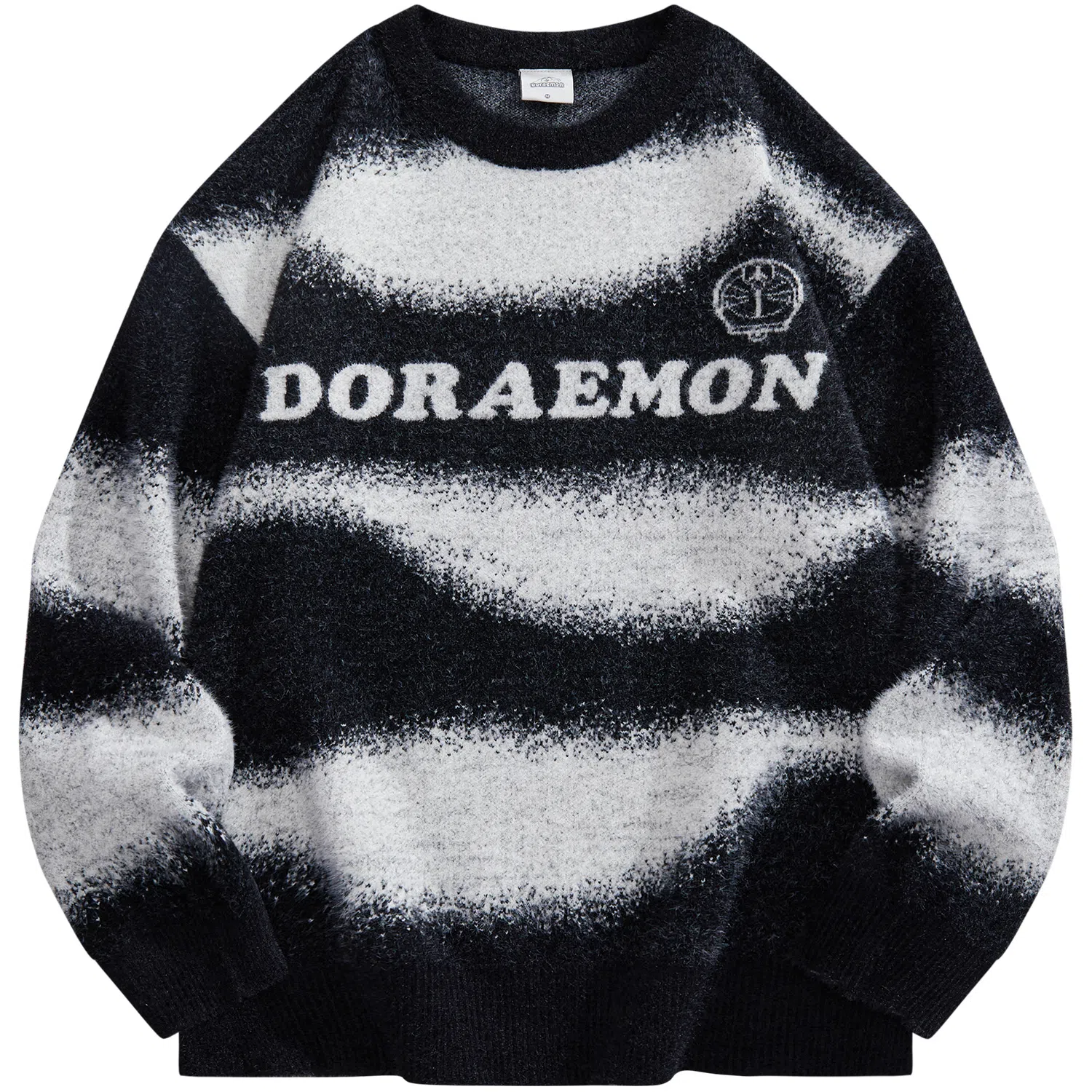 Doraemon Retro Jacquard Logo Sweater