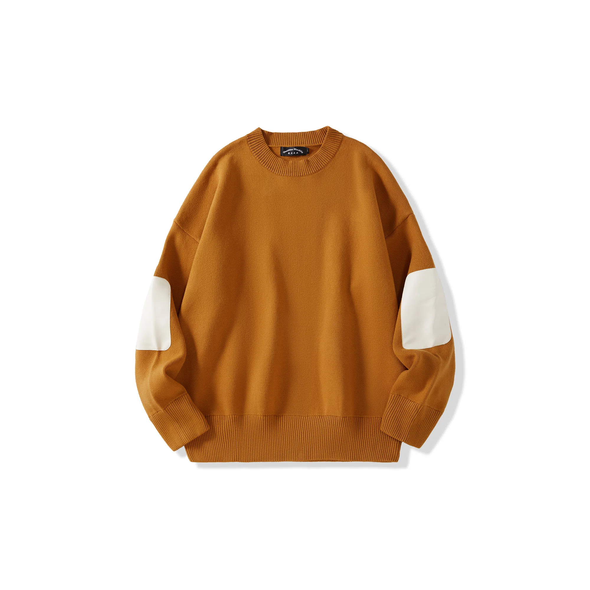 我是大卫 拼色设计感宽松基础韩版潮牌圆领套头针织衫 男女同款