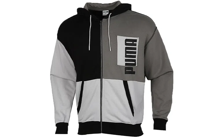 Puma Logo Jacket Black Grey