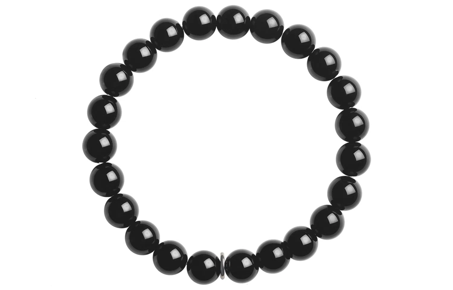 石头记 国朝复古新中式招财 时尚简约黑色百搭 转运珠时来运转 黑曜石 玉石手串 男女同款情侣款