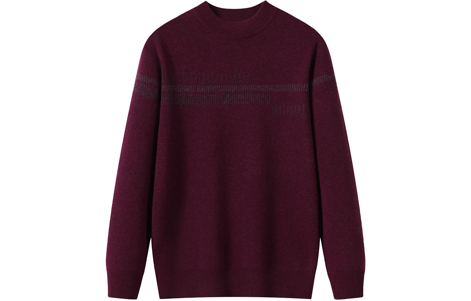 恒源祥 半高领花版纯色纯羊毛针织毛衣 男款