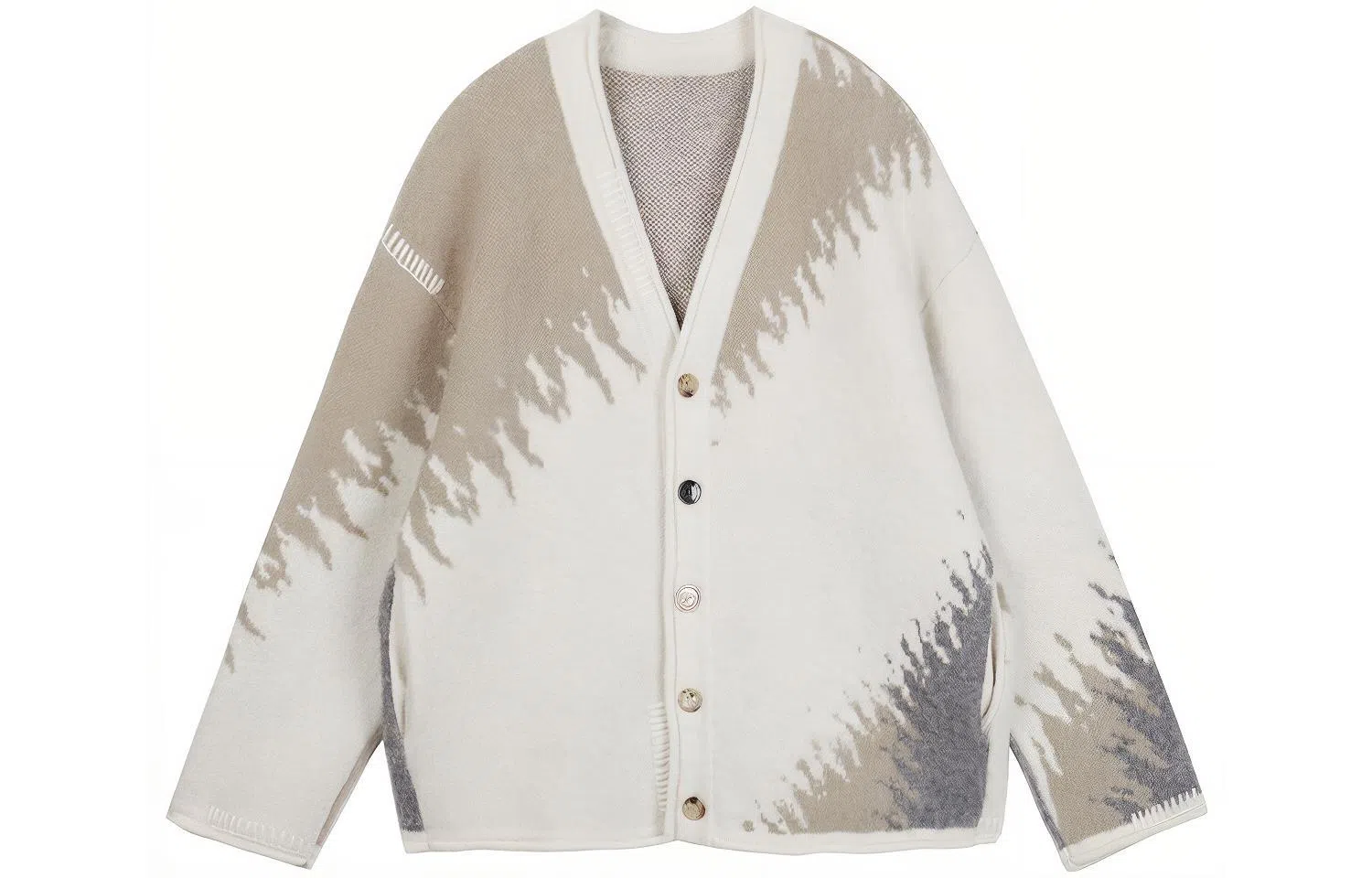 速写 休闲撞色长袖毛针织衫 男女同款