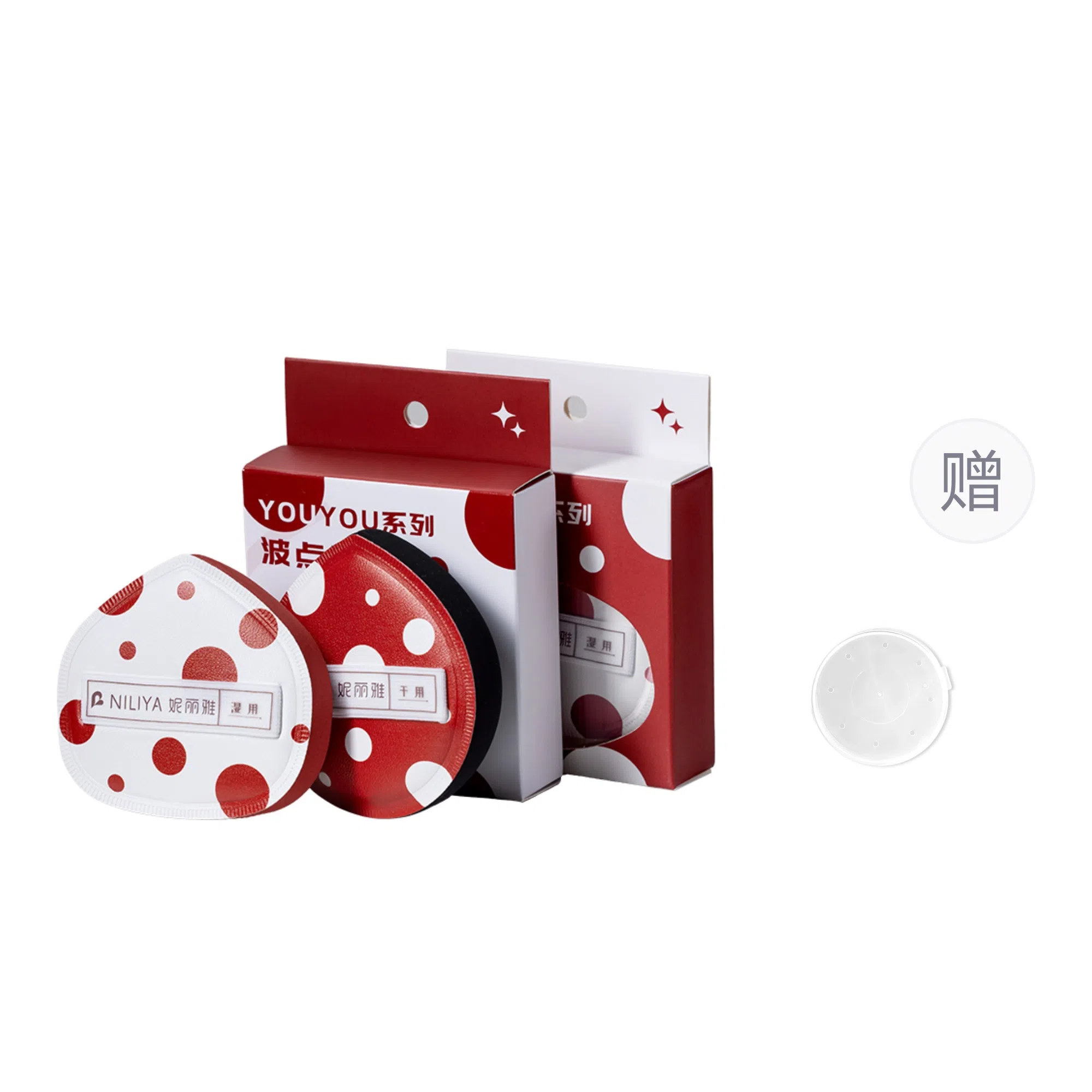 妮丽雅  波点干湿两用粉扑 打底 粉底液专用不易吃粉