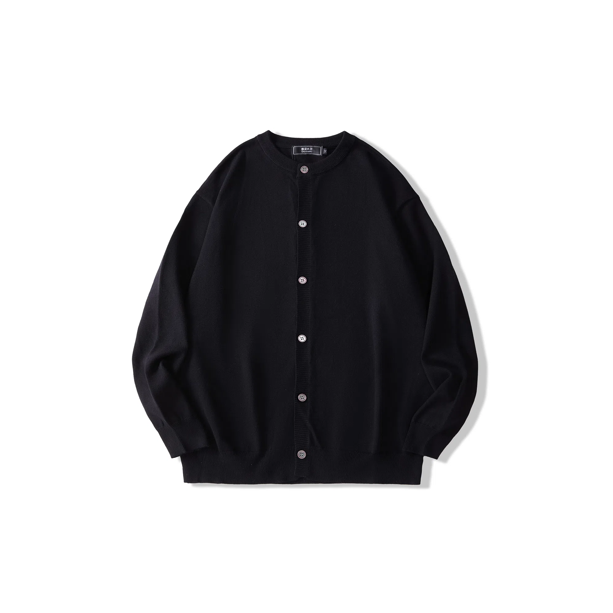 我是大卫 重磅单排扣开衫保暖外套休闲宽松慵懒针织衫 男女同款