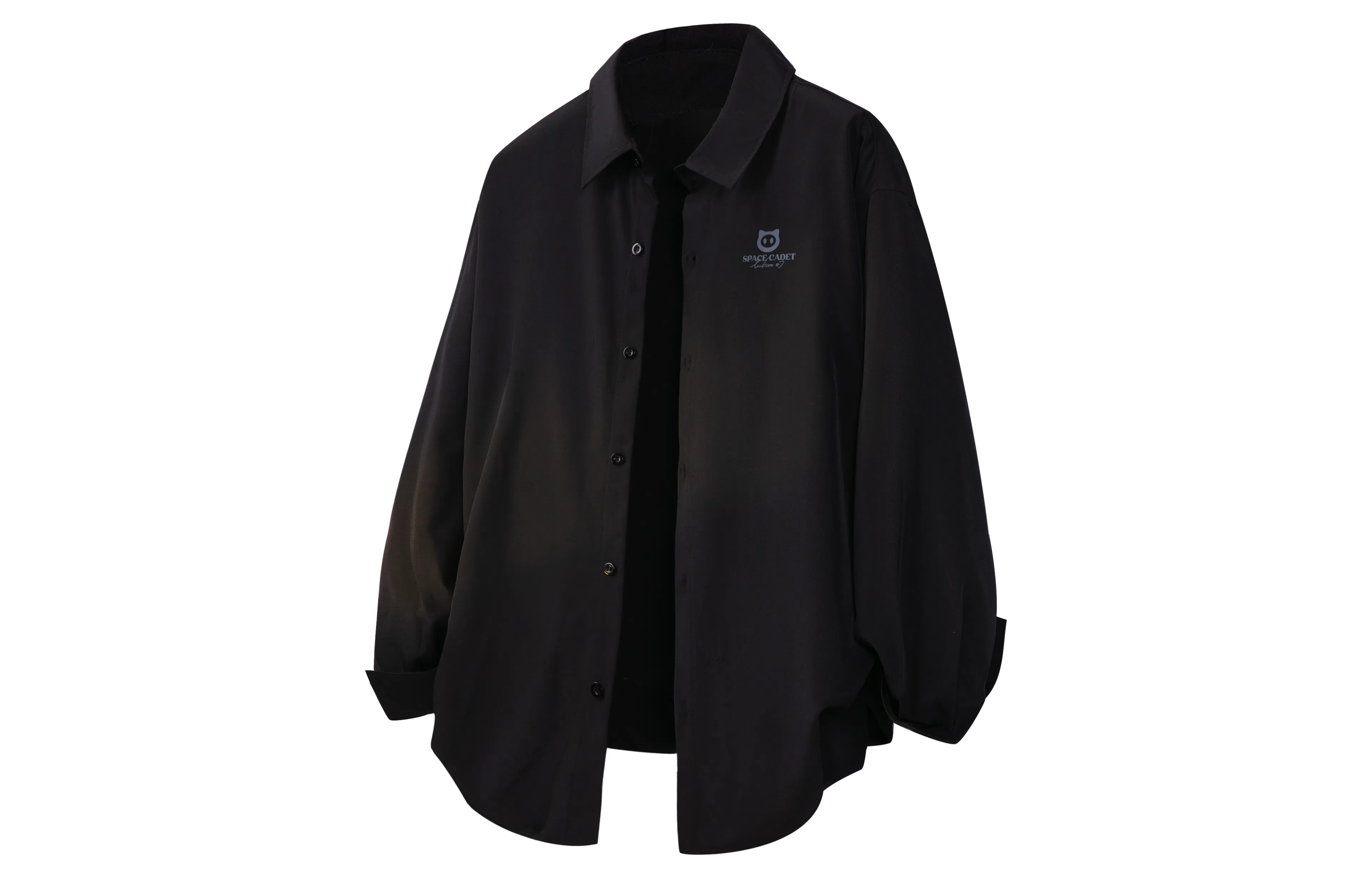 王者荣耀 鲁班七号星空梦想款 美式复古字母宽松落肩休闲纯色基础百搭小衫外套痞帅舒适透气高级感简约休闲翻领长袖衬衫 男女同款