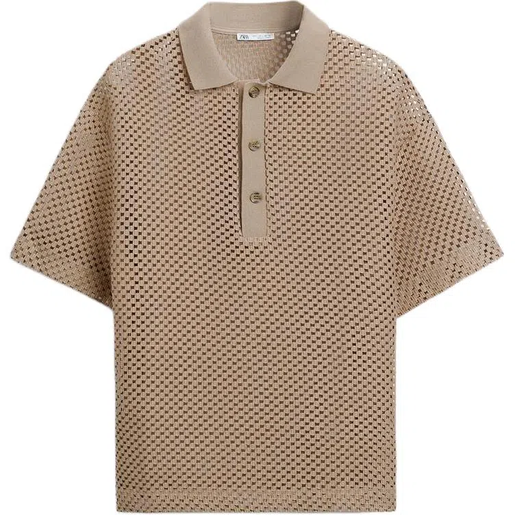 ZARA Polo Shirt Light Brown