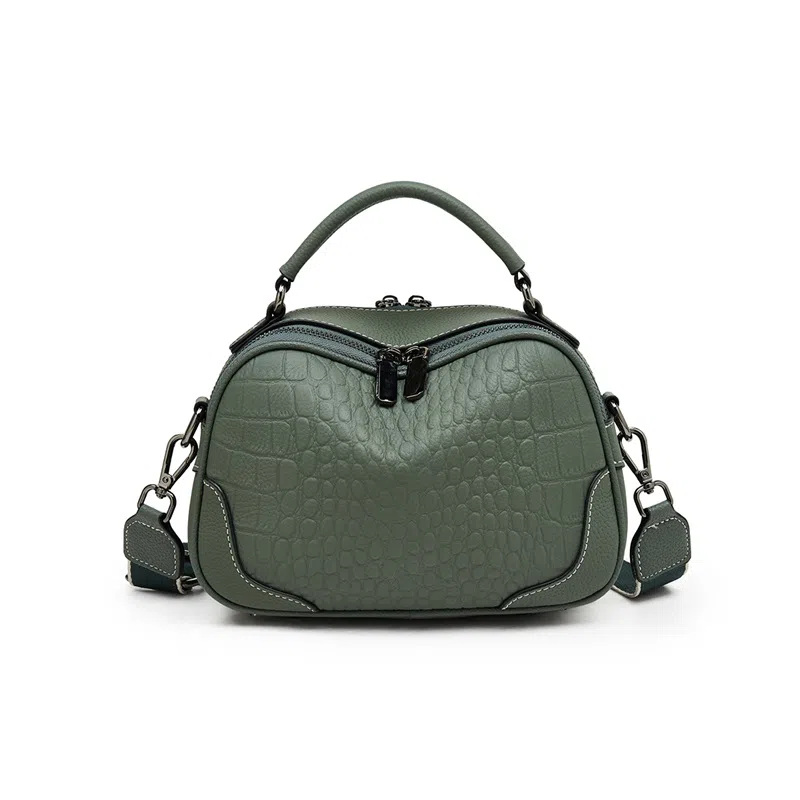 老人头 法式时尚百搭小众 牛皮拼合成革 手提包 女款 多色