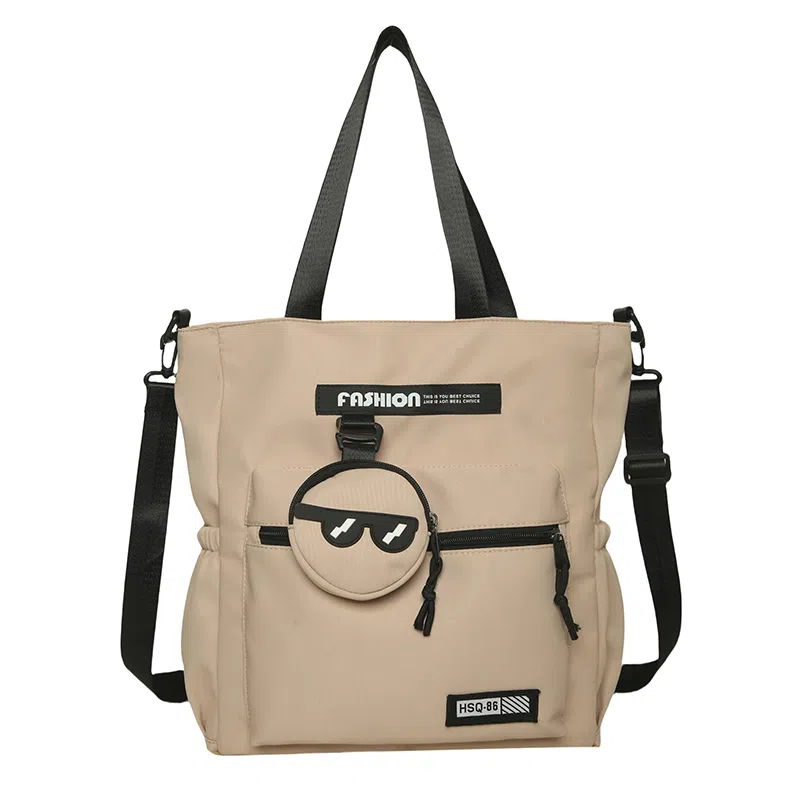 普乐威 高颜值书袋学生时尚百搭 尼龙 单肩斜挎包 男女同款情侣款 白色/黑色/灰色/卡其色