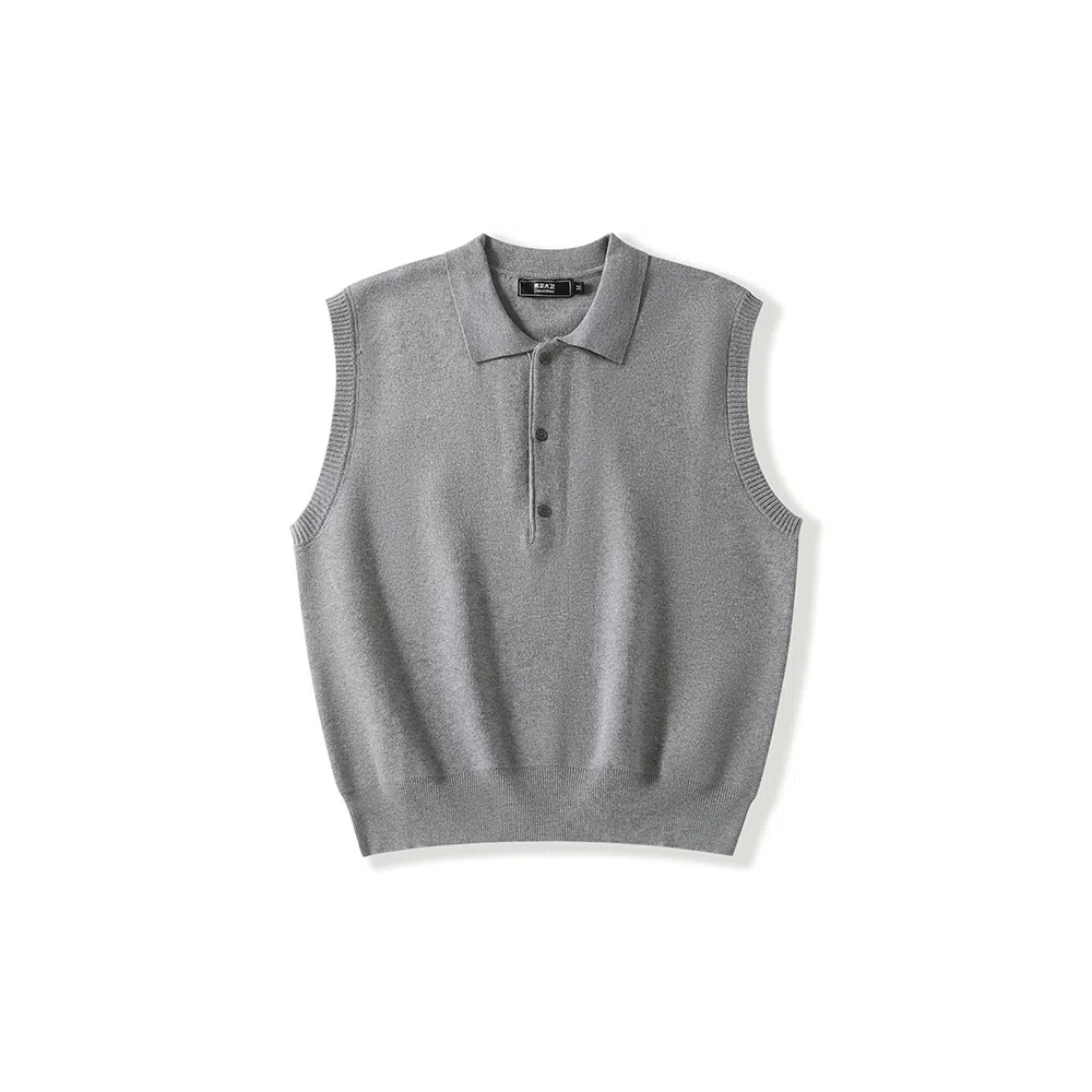 我是大卫 纯色无袖学院风马甲毛衣针织衫 男女同款