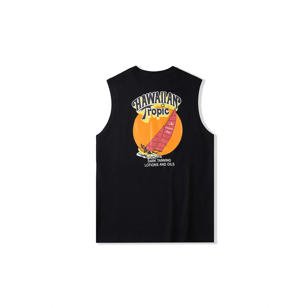 我是大卫 个性健身比赛印花宽松哥特字母速干运动背心 男女同款