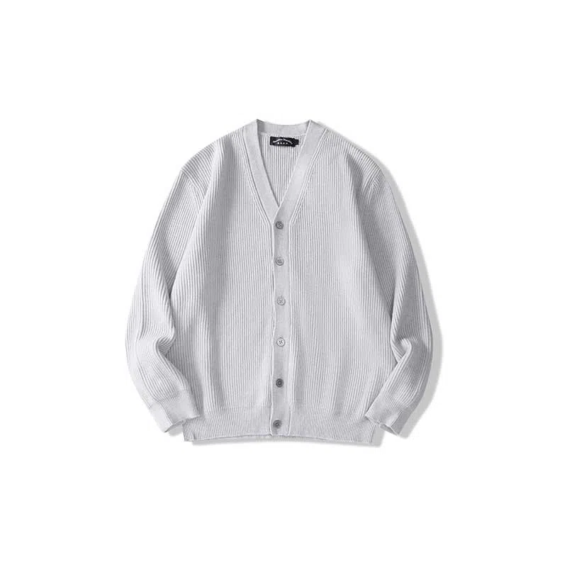 我是大卫 基础款单排扣开衫落肩保暖慵懒风长袖针织衫 男女同款