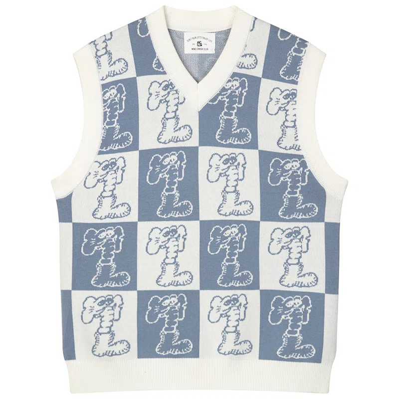 Mind Error V-Neck Knit Vest