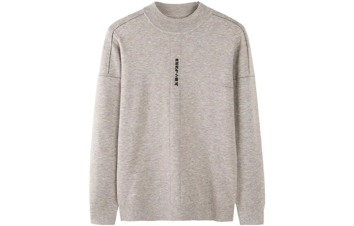 才子 半高领撞色提花长袖针织衫 男款