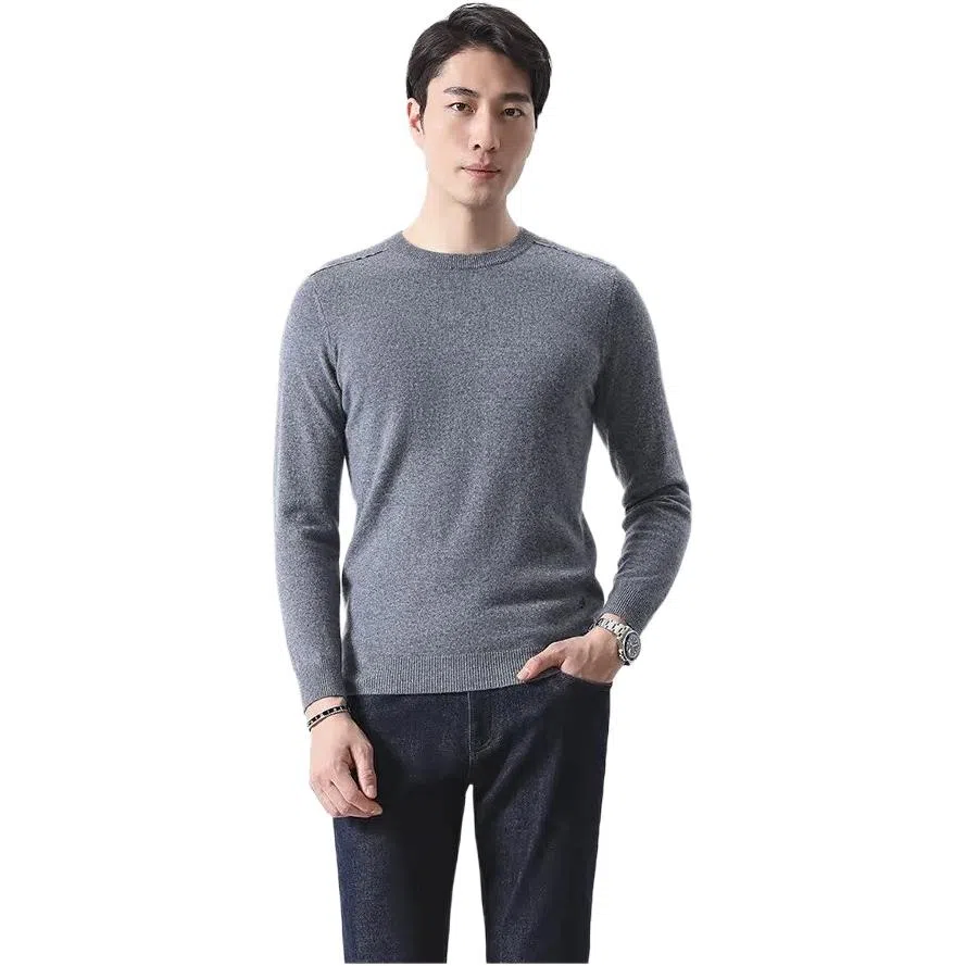 迪柯尼 圆领加厚修身羊绒衫 男款