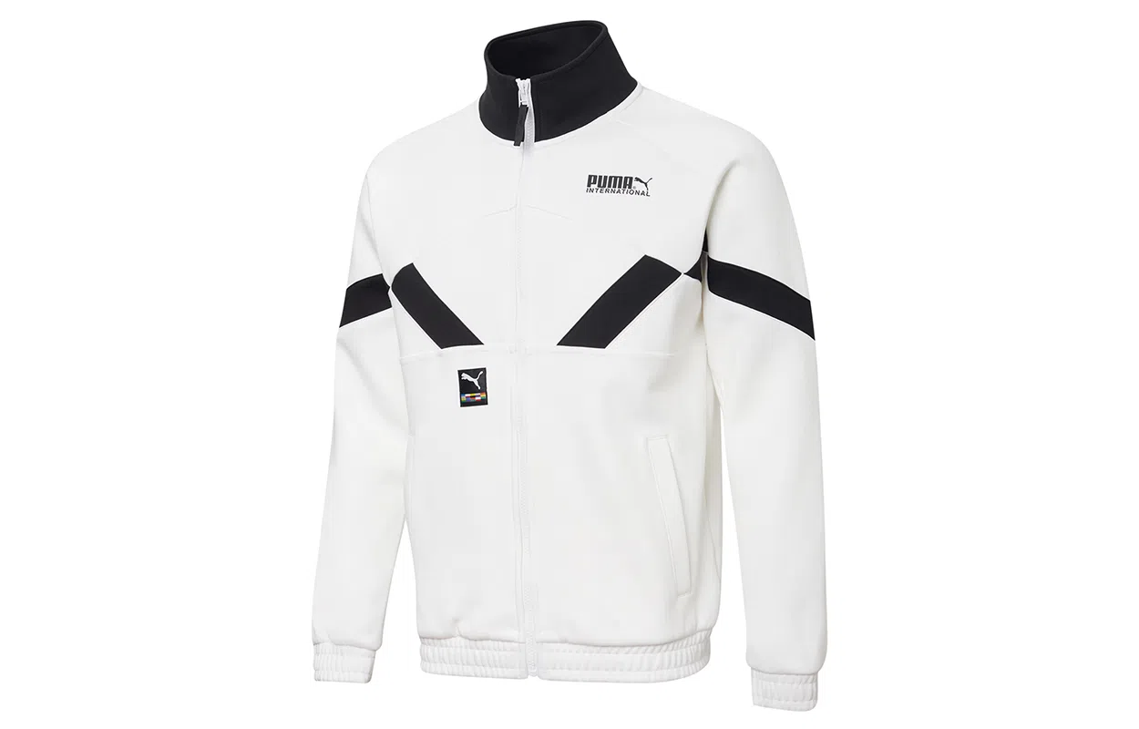 Puma Logo Knit Jacket White
