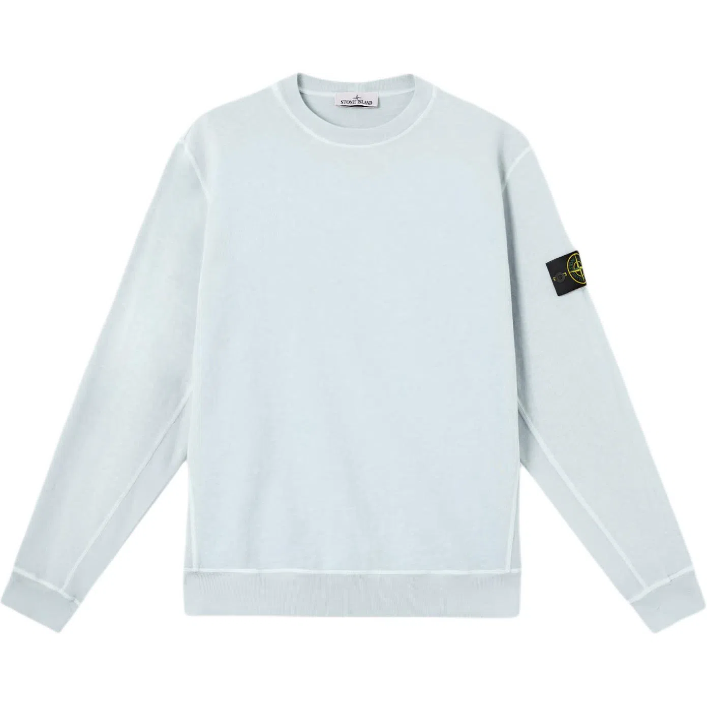 Stone Island Logo Badge Crewneck Sweatshirt Sky Blue