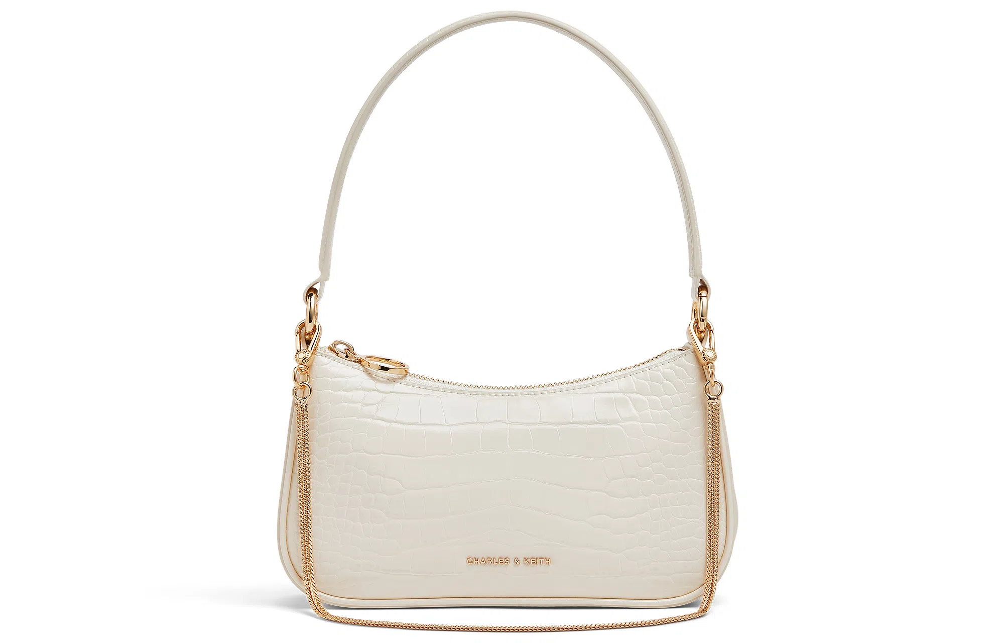 Charles & Keith Cream Croco