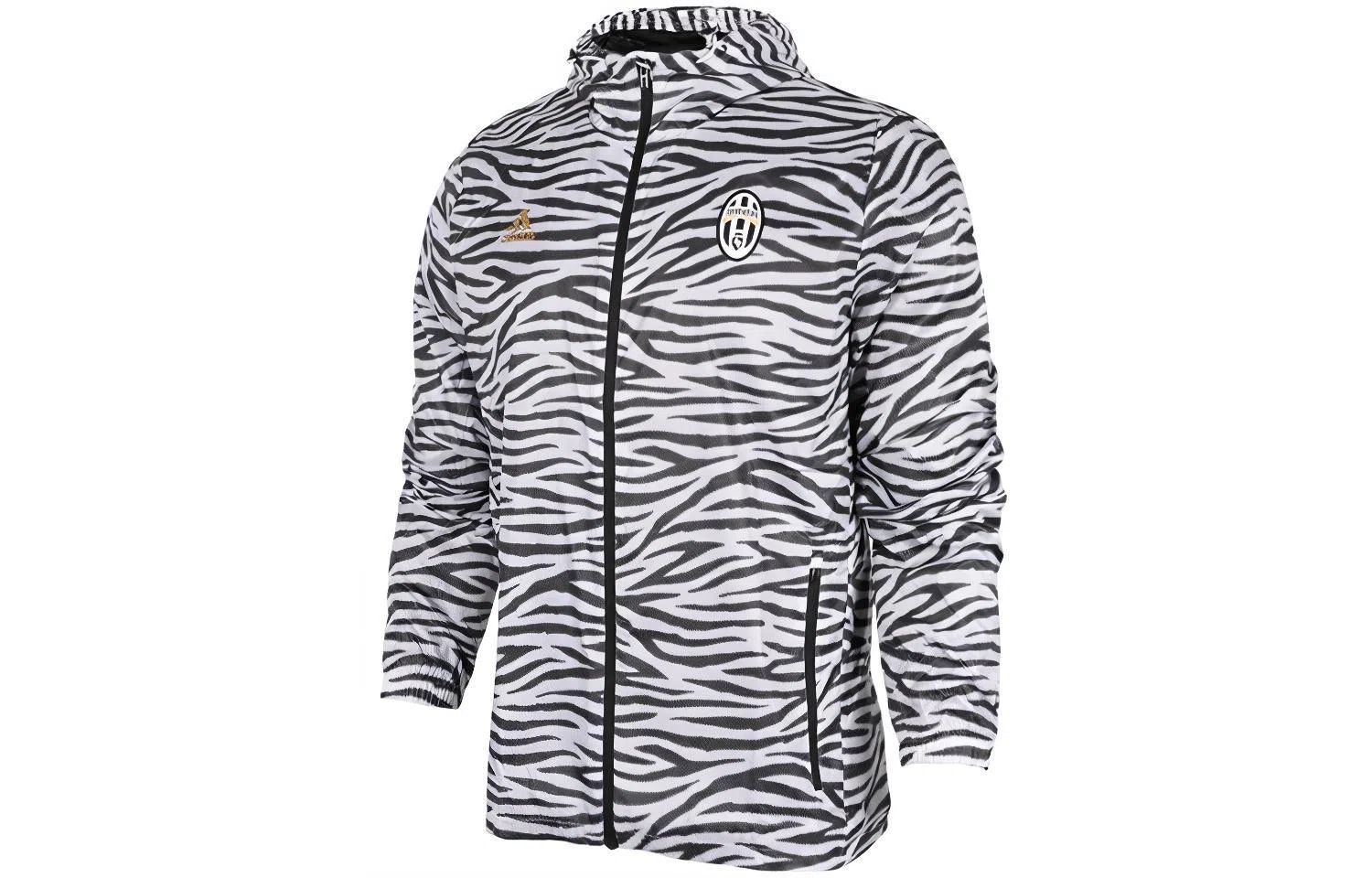 adidas Juventus Woven Hooded Jacket Black White