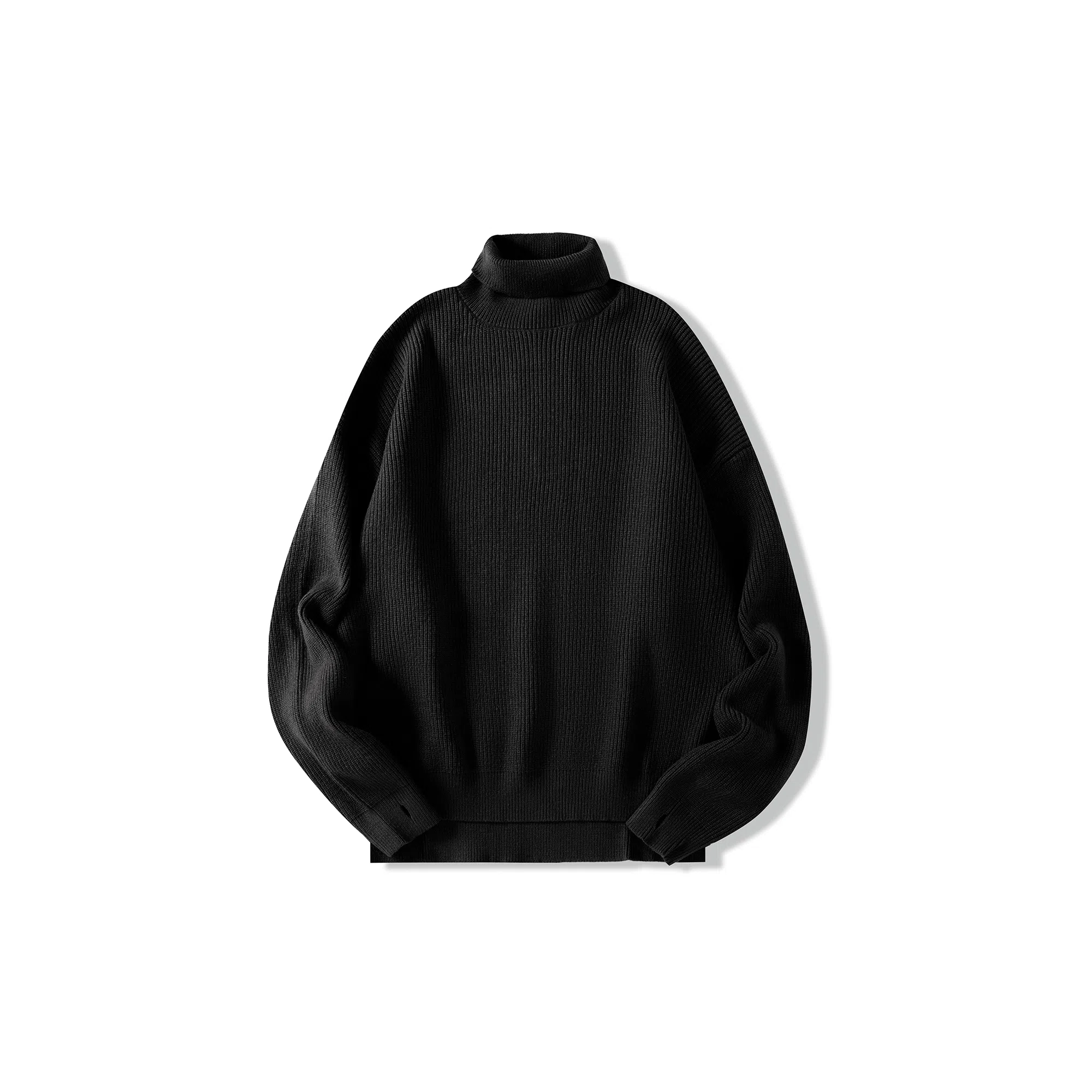 我是大卫 高领休闲慵懒感宽松韩版百搭潮牌纯色针织衫 男女同款